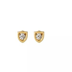 Burberry Gold Shield Stud unisex authentic Earrings